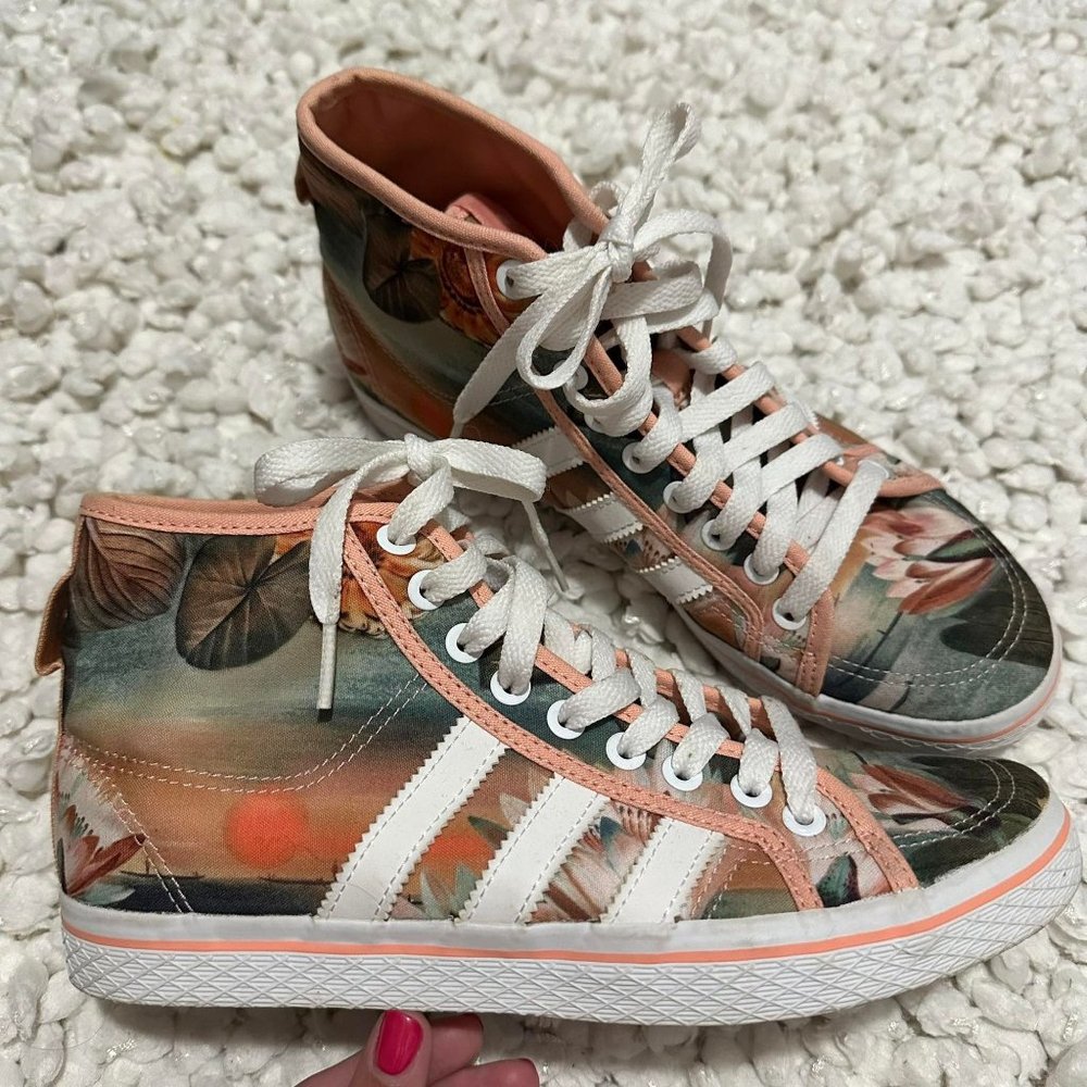 Women's Adidas Farm x Honey Mid Curso d’Agua Tropical Floral Sneakers 7.5